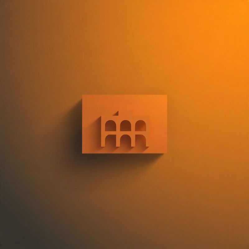 Abstract architectural diagram of nested rectangles representing holding structures in slate and ochre tones